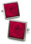 Cufflinks Rose (single) Red