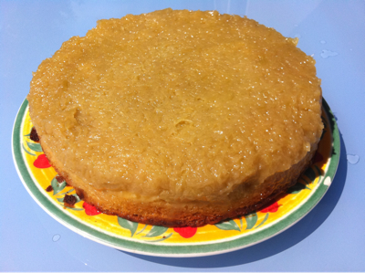 Gâteau renverse a la rhubarbe, par Catherine 