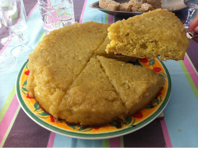 Gâteau renverse a la rhubarbe, par Catherine 