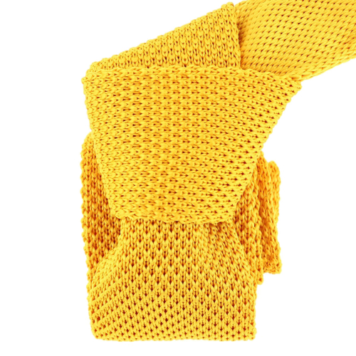 Cravate Tricot. Jaune bouton d'or