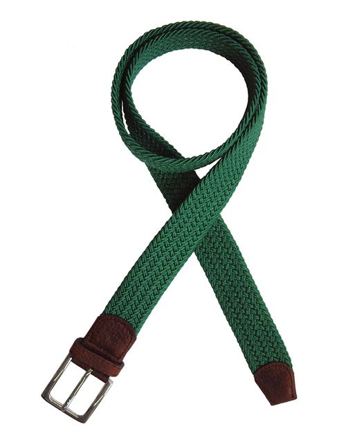 Ceinture T&T, Tressée Vert foncé