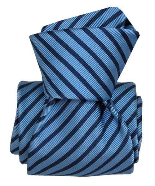 Cravate Luxe Segni Disegni, Mogador, Brescia, deux bleus