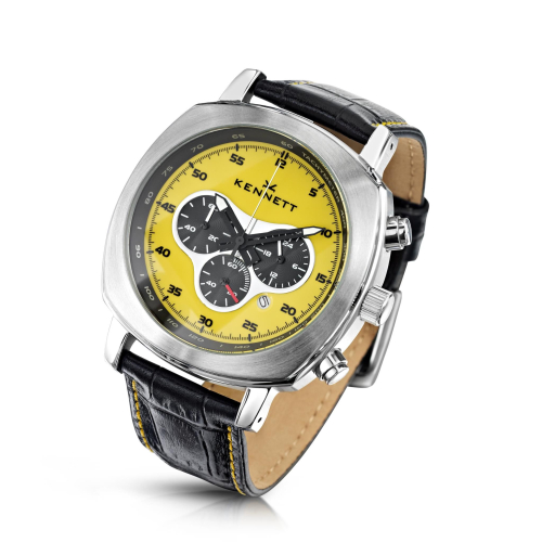 Montre, Kennett, Challenger Jaune chronograph